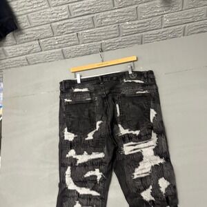 GALA Men's Black Distressed Ripped Patchwork Jeans Size 40